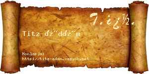 Titz Ádám névjegykártya